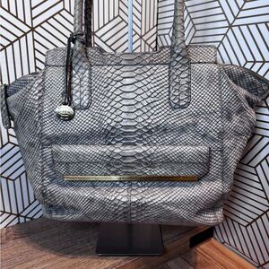 Brahmin Tucker Shoulder Bag in Gray Snakeskin